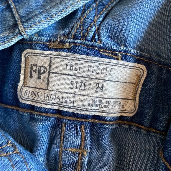 Free People Light Blue Wash Denim Shortalls - Picture 2 of 6
